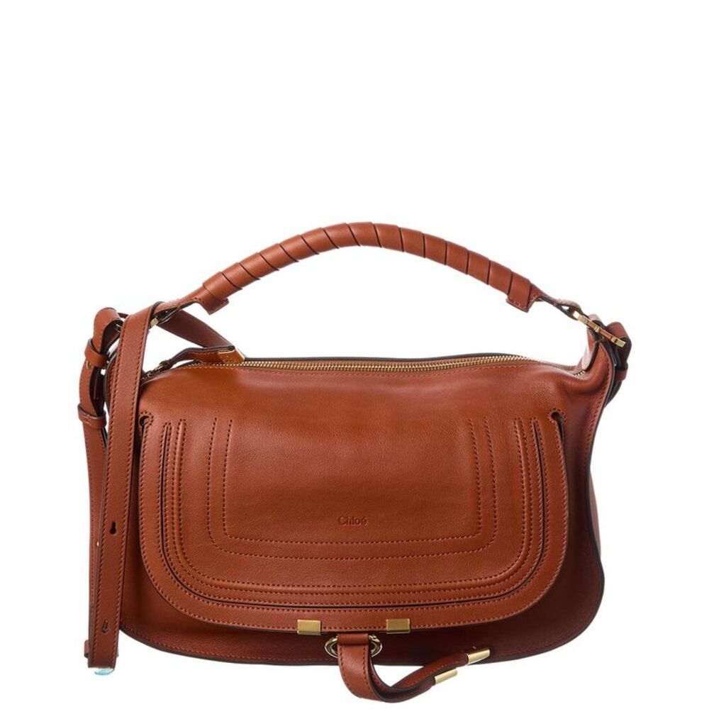 Chloé Marcie Small Leather Shoulder Bag, Brown